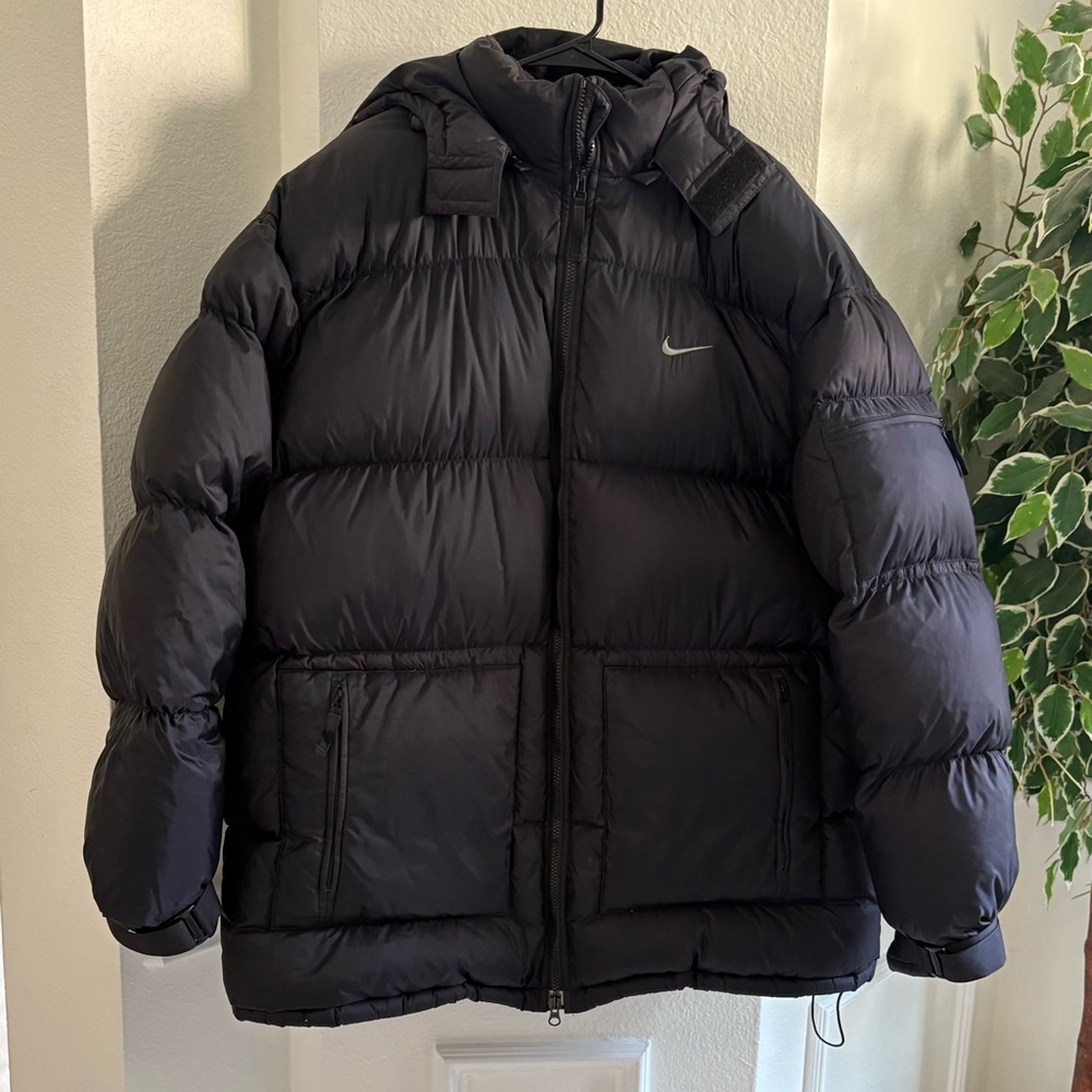 Nike Vintage Black Hooded Puffer Black Jacket